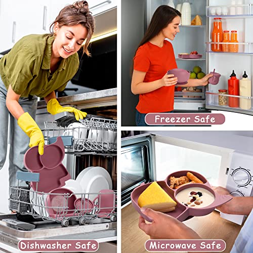 Mummentos Silicone Baby Feeding Set - Baby Led Weaning Supplies, Toddler Utensils, Transition Sippy Cups For Baby, Baberos Para Bebe, Suction Plates For Baby, Silicone Bibs For Babies. (Rose Pink) from Mummentos