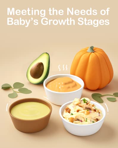 Baby Food Maker, HEYVALUE 13-in-1 Baby Food Processor Set for Baby Food, Fruit, Vegatable, Meat, Baby Food Blender with Baby Food Containers, Baby Food Freezer Tray, Silicone Spoons, Silicone Spatula (Gray) by HEYVALUE