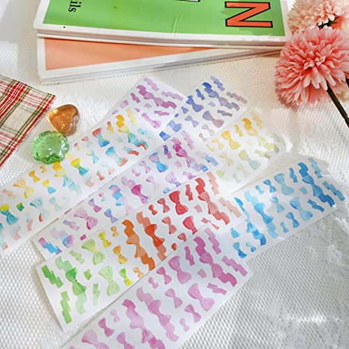 6 Sheets Confetti Pollen Ribbon Watercolor Aesthetic Stationery Diary Planner Calendar Korea Stickers Pack Original Dalpaper (Ribbon), 1.97 x 5.91 inches from Dalpaper