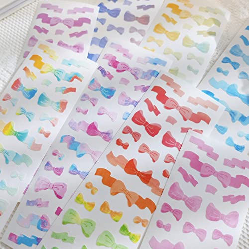 6 Sheets Confetti Pollen Ribbon Watercolor Aesthetic Stationery Diary Planner Calendar Korea Stickers Pack Original Dalpaper (Ribbon), 1.97 x 5.91 inches from Dalpaper