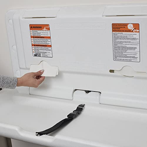 ECR4Kids ELR-18004 Wall-Mounted Baby Changing Station, Horizontal Fold-Down Diaper Change Table with Safety Straps for Commercial Bathrooms, ADA and ANSI Compliant, Free Replacement Straps, White Granite from ECR4Kids