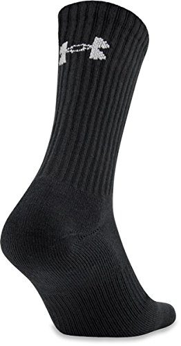 Under Armour Youth Cotton Crew Socks, 6-Pairs , Black/White , X-Small by Gildan (UA Socks)
