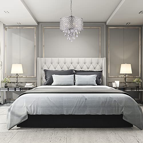 EDVIVI Marya Drum Crystal Chandelier Ceiling Fixture| 4 lights Glam Lighting Fixture with Chrome Finish| Adjustable Ceiling Light with Round Crystal Drum Shade| Living room, Dining, Bedroom. from EDVIVI