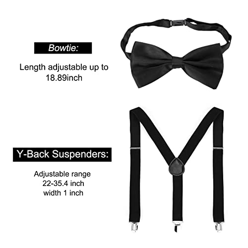 Yilitazaro 1920s Old Man Costume Set Boys Halloween Cosplay Accessories with Newsboy Hat, Cane, Eyebrows, Suspenders for Kids by 