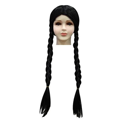 moderist Wednesday Addams Costume for Girls Halloween Costumes Long Sleeve Dress with Wig from 