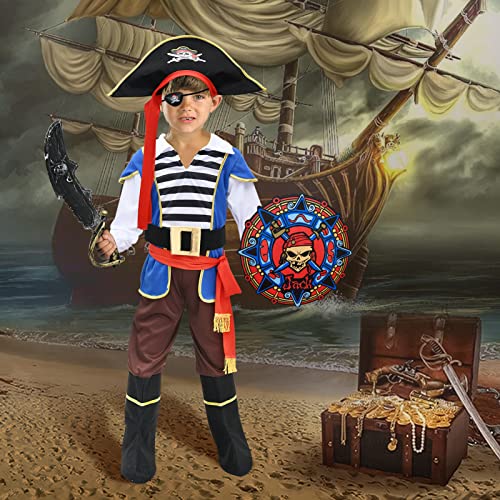 Latocos Pirate Costume Kids Boys Pretend Role Play Dress Up Costumes Halloween Birthday Party Gifts Toddler Ages 3-12 Years from 