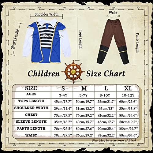 Latocos Pirate Costume Kids Boys Pretend Role Play Dress Up Costumes Halloween Birthday Party Gifts Toddler Ages 3-12 Years from 
