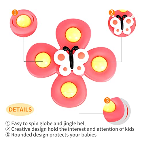 3PCS Suction cup spinner toys for 1 2 Year old boys|Spinning top baby toys 12-18 months|First birthday baby gifts for 1 Year old girls|Sensory toys for toddlers 1-3 (Farm) by Titain Creations