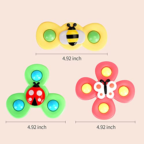 3PCS Suction cup spinner toys for 1 2 Year old boys|Spinning top baby toys 12-18 months|First birthday baby gifts for 1 Year old girls|Sensory toys for toddlers 1-3 (Farm) by Titain Creations