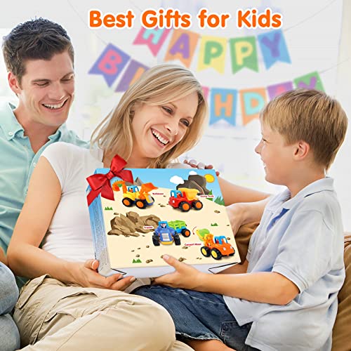 ORWINE Inertia Toy Early Educational Toddler Baby Toy Friction Powered Cars Push and Go Cars Tractor Bulldozer Dumper Cement Mixer Engineering Vehicles Toys for Children Boys Girls Kids Gift 4PCS by ORWINE