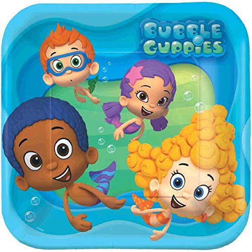 Bubbly-rrific Bubble Guppies Square Birthday Party Paper Plates Disposable Tableware and Dishware, 9", Pack of 8. from American Greetings- Toys