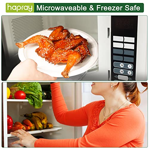 hapray 300PCS Compostable Paper Plates Set, Biodegradable Heavy Duty Plates and Utensils, Eco Friendly Disposable Cutlery, Dinnerware for Party Camping Picnic Made of Plant Fibers from huoying