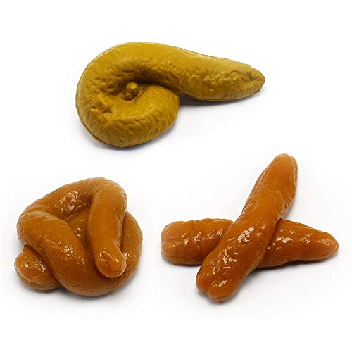 MS.CLEO Fake Poop Novelty Mischief Toys Realistic Prank Poop Toys for Joke Trick Halloween April Fool 's Day Party, Pack of 3 from MS.CLEO