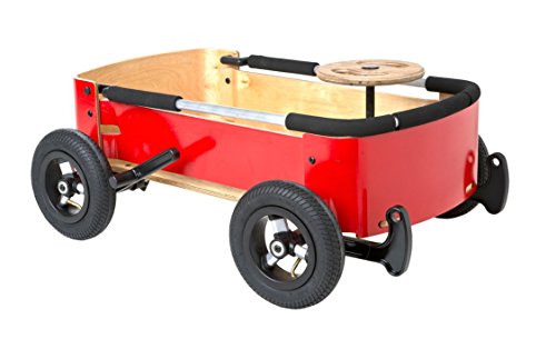 Wishbone Wagon 3in1, My First Wagon in Classic Red for Outdoors, Soap Box Racer and Foot to Floor Car, Push and Pull, Ages 12 months to 10 years by Wish-Bone