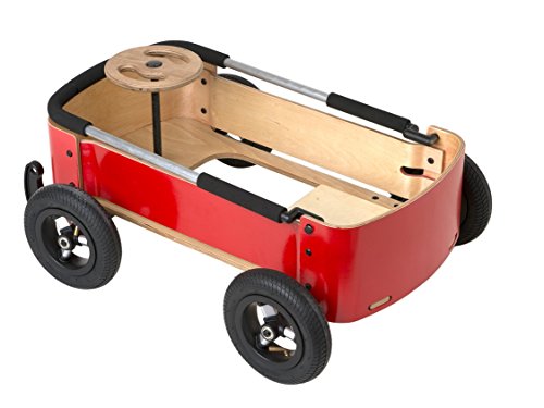 Wishbone Wagon 3in1, My First Wagon in Classic Red for Outdoors, Soap Box Racer and Foot to Floor Car, Push and Pull, Ages 12 months to 10 years by Wish-Bone