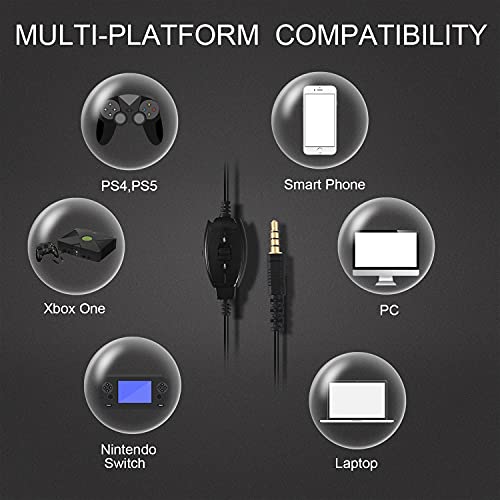 Headset for PS5 Games,PS4,Xbox,PC, Kids Headphones with Mic for School Supplies,Gaming Headphones Wired,Headphones with Microphones,Gaming Headphones for PS4 Headset with Mic from BUTFULAKE