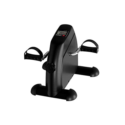 Portable Fitness Pedal Stationary Under Desk Indoor Exercise Machine Bike for Arms, Legs, Physical Therapy with LCD Display Calorie Counter by Wakeman, Black by Trademark GLB
