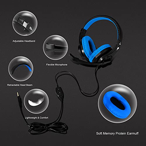 Headset for PS5 Games,PS4,Xbox,PC, Kids Headphones with Mic for School Supplies,Gaming Headphones Wired,Headphones with Microphones,Gaming Headphones for PS4 Headset with Mic from BUTFULAKE