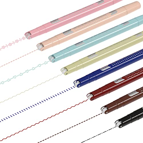 Aechy Colored Pens, Dual Tip Pens with 6 Different Curve Shapes & 8 Colors Fine Tips, Journal Planner Pens For Writing Bullet Journaling Note Taking Drawing Scrapbook Calendar Art Office School Supplies by AECHY