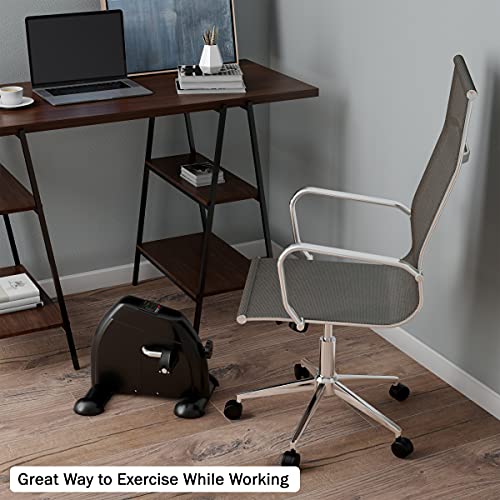 Portable Fitness Pedal Stationary Under Desk Indoor Exercise Machine Bike for Arms, Legs, Physical Therapy with LCD Display Calorie Counter by Wakeman, Black by Trademark GLB