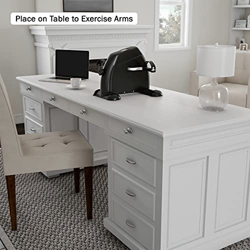 Portable Fitness Pedal Stationary Under Desk Indoor Exercise Machine Bike for Arms, Legs, Physical Therapy with LCD Display Calorie Counter by Wakeman, Black by Trademark GLB