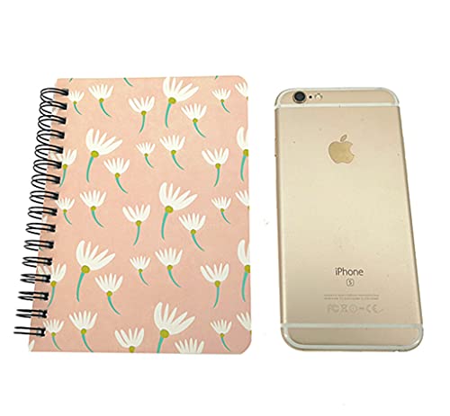 4 Pack A6 Spiral Notebook Journal,Wirebound Ruled Sketch Book Notepad Diary Memo Planner,A6 Size(5.7X4.1") & 80 Sheets (Flower B) from Alimitopia