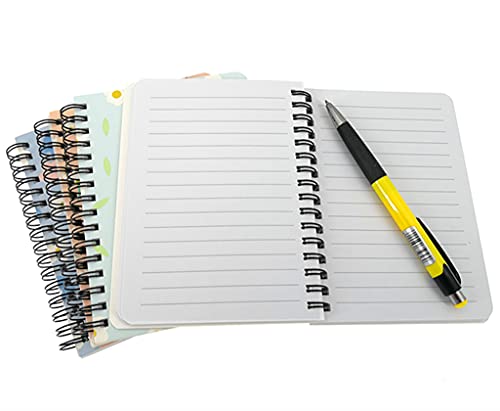 4 Pack A6 Spiral Notebook Journal,Wirebound Ruled Sketch Book Notepad Diary Memo Planner,A6 Size(5.7X4.1") & 80 Sheets (Flower B) from Alimitopia