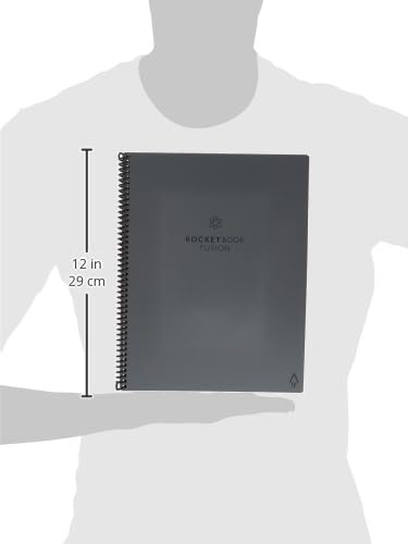 Rocketbook Fusion Smart Reusable Notebook - Calendar, To-Do Lists, and Note Template Pages with 1 Pilot Frixion Pen & 1 Microfiber Cloth Included - Deep Space Gray Cover, Letter Size (8.5" x 11") from 