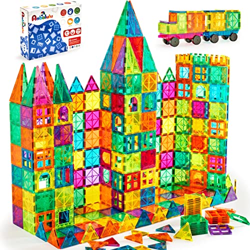 Anbalulu Magnetic Building Tiles, 134PCS Large Magnet Building Set,Magnetic Blocks, 3D STEM Stacking Toys, Magnets Toy for Kids Boys Girls by ANBALULU
