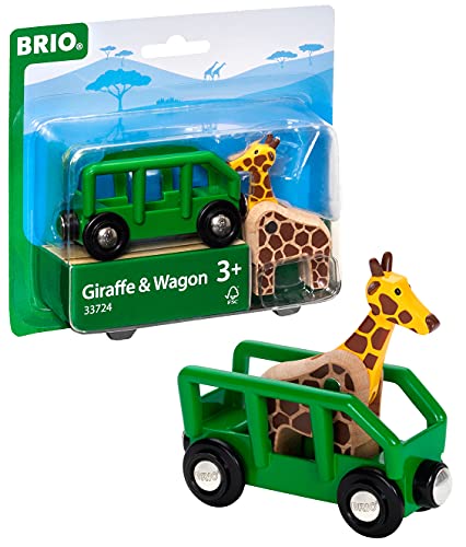 BRIO World - 33724 Giraffe and Wagon | 2 Piece Toy Train Accessory for Kids Ages 3 and Up , Green from Ravensburger