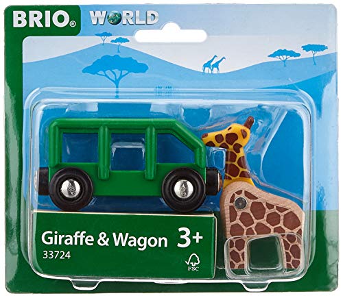 BRIO World - 33724 Giraffe and Wagon | 2 Piece Toy Train Accessory for Kids Ages 3 and Up , Green from Ravensburger