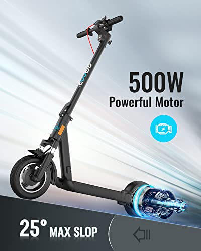 Gyroor Electric Scooter Adults with Dual Shock Absorbers Up to 31 Miles 18.6Mph,Turn Signal 500W Motor NFC Safety Lock,IP67 Core Components Waterproof Foldable Scooter Electric for Adults by Gyroor