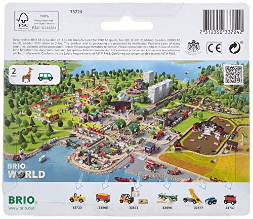 BRIO World - 33724 Giraffe and Wagon | 2 Piece Toy Train Accessory for Kids Ages 3 and Up , Green from Ravensburger