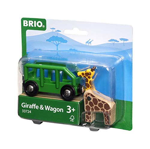BRIO World - 33724 Giraffe and Wagon | 2 Piece Toy Train Accessory for Kids Ages 3 and Up , Green from Ravensburger