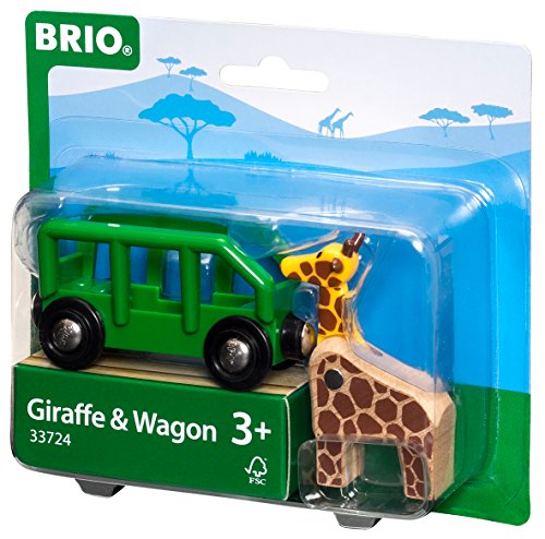 BRIO World - 33724 Giraffe and Wagon | 2 Piece Toy Train Accessory for Kids Ages 3 and Up , Green from Ravensburger