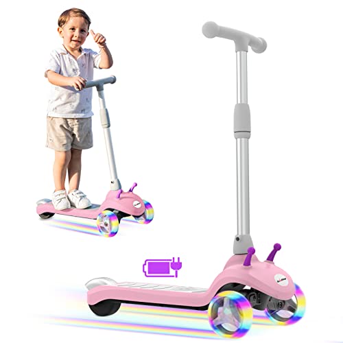 ScootHop Electric Scooter for Kids, 3 Wheel Electric Scooter for Toddlers Girls Boys, 3 Adjustable Height, Lean to Steer, Electric Kick Scooter for Kids with LED Light-up Wheels, Ages 2-8 Unique Gift by ScootHop