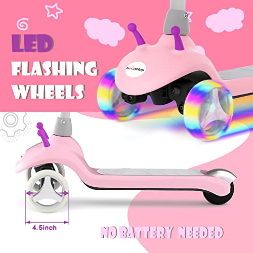 ScootHop Electric Scooter for Kids, 3 Wheel Electric Scooter for Toddlers Girls Boys, 3 Adjustable Height, Lean to Steer, Electric Kick Scooter for Kids with LED Light-up Wheels, Ages 2-8 Unique Gift by ScootHop