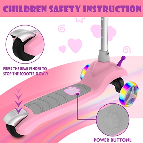 ScootHop Electric Scooter for Kids, 3 Wheel Electric Scooter for Toddlers Girls Boys, 3 Adjustable Height, Lean to Steer, Electric Kick Scooter for Kids with LED Light-up Wheels, Ages 2-8 Unique Gift by ScootHop