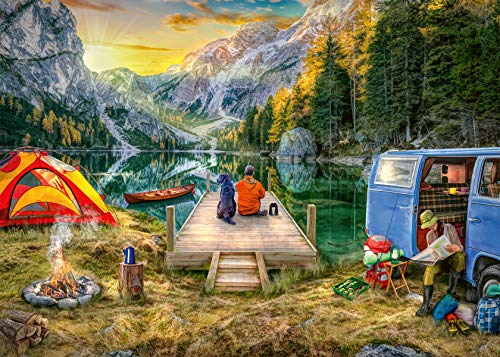 Ravensburger 16177 Calm Campsite 1000 Piece Puzzle for Adults - Every Piece is Unique, Softclick Technology Means Pieces Fit Together Perfectly, Blue from Ravensburger