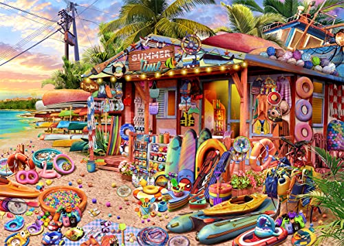 HUADADA Puzzles for Adults 1000 Piece Family Puzzle Adult - Beach Shop Landscape Puzzle Game Adult 1000 Piece Jigsaw Puzzles Educational Games(27.6"x 19.7") by HUADADA