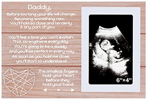 Photo Frame Gift for New Dad - Picture Frame Gift for New Father - Pregnancy Announcement Gift for Husband - You're Going to be a Daddy - New Baby Sonogram Photo Gift - Love At First Sign by NZY