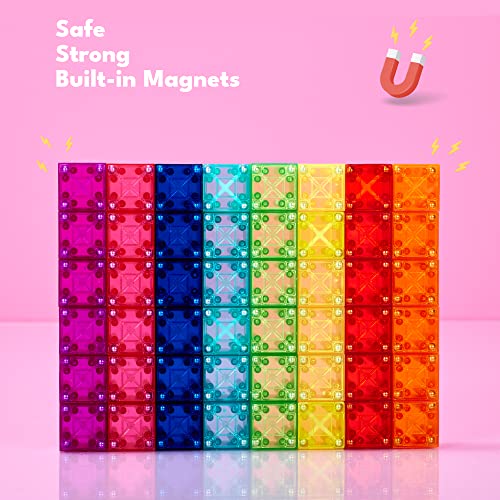 Brainspark Translucent DigitBlocks 48 Pcs Magnetic Building Blocks Sensory Toys for Kids STEM Educational Sets Learning & Development Toys Magnet Cubes from BrainSpark