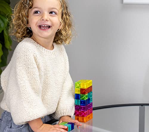 Brainspark Translucent DigitBlocks 48 Pcs Magnetic Building Blocks Sensory Toys for Kids STEM Educational Sets Learning & Development Toys Magnet Cubes from BrainSpark