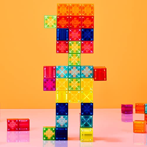 Brainspark Translucent DigitBlocks 48 Pcs Magnetic Building Blocks Sensory Toys for Kids STEM Educational Sets Learning & Development Toys Magnet Cubes from BrainSpark