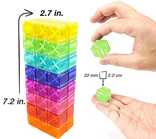 Brainspark Translucent DigitBlocks 48 Pcs Magnetic Building Blocks Sensory Toys for Kids STEM Educational Sets Learning & Development Toys Magnet Cubes from BrainSpark