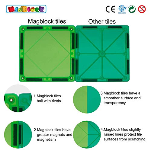 Magblock 120 PCS Magnetic Blocks, Magnetic Tiles Building Blocks for Kids Toysä¸¨Magnet Toys Set 3D Building Blocks for Toddler Boys and Girls by Maige