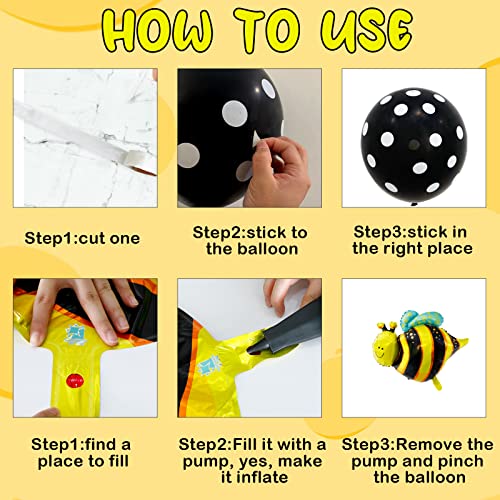 133 Pieces Bee Party Supplies Honey Bee Party Decorations Table Cover Sweet as can Bee Backdrop Banner Bee Themed Mom to Bee Sash and Dad to Bee Pin and Balloons Set for Baby Shower Party Decor by 