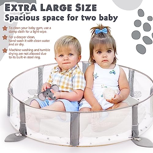 5-in-1 XL Large Baby Gym & Ball Pit, Play Mat & Play Gym, Combination Baby Activity Gym for Sensory Exploration and Motor Skill Development from Baby to Toddler, Balls are not Included from Crisschirs