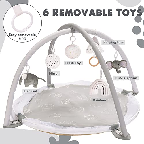 5-in-1 XL Large Baby Gym & Ball Pit, Play Mat & Play Gym, Combination Baby Activity Gym for Sensory Exploration and Motor Skill Development from Baby to Toddler, Balls are not Included from Crisschirs