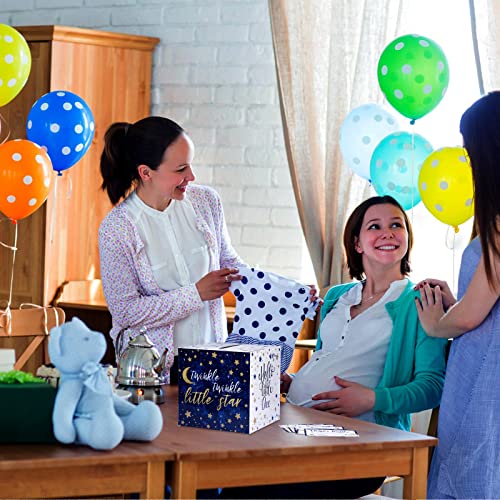 50 Pcs Twinkle Little Star Diaper Raffle Tickets with Box for Baby Shower Gender Reveal Party Decoration Little Star Diaper Raffle Cards Party Supplies Game Kit Diaper Raffle Insert Ticket (Blue) from Funrous